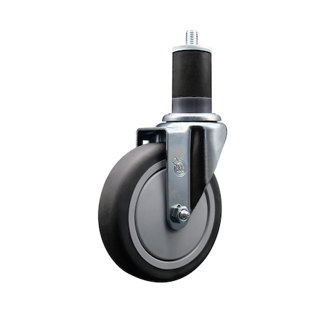 Service Caster 5'' SS Thermoplastic Rubber Wheel Swivel 1-5/8'' Expanding Stem Caster SCC-SSEX20S514-TPRB-158